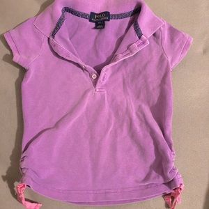 Girls Lavender Polo Collared Shirt